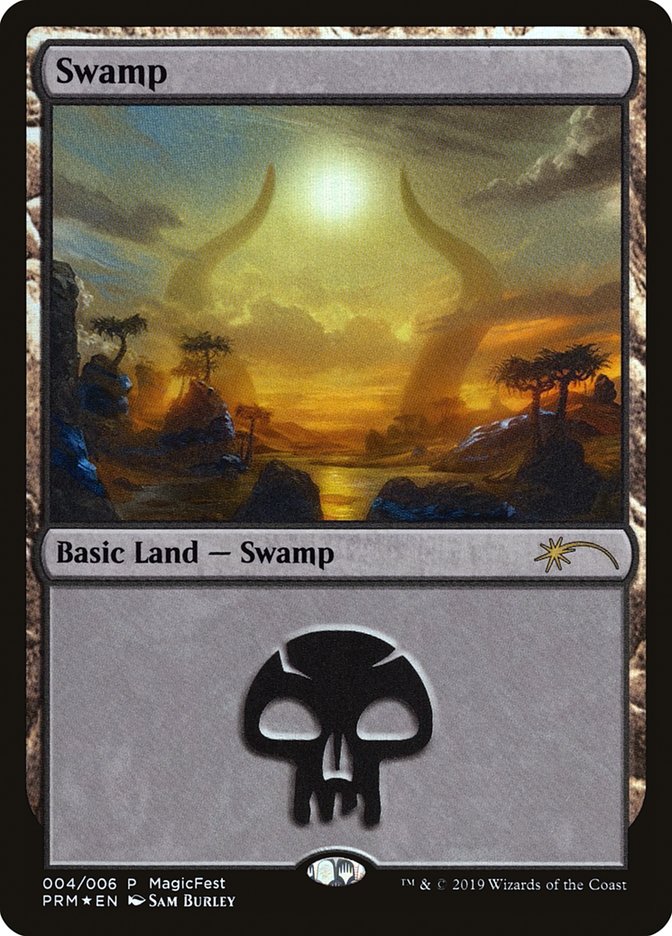 Swamp (4) [MagicFest 2019] | Cards and Coasters CA