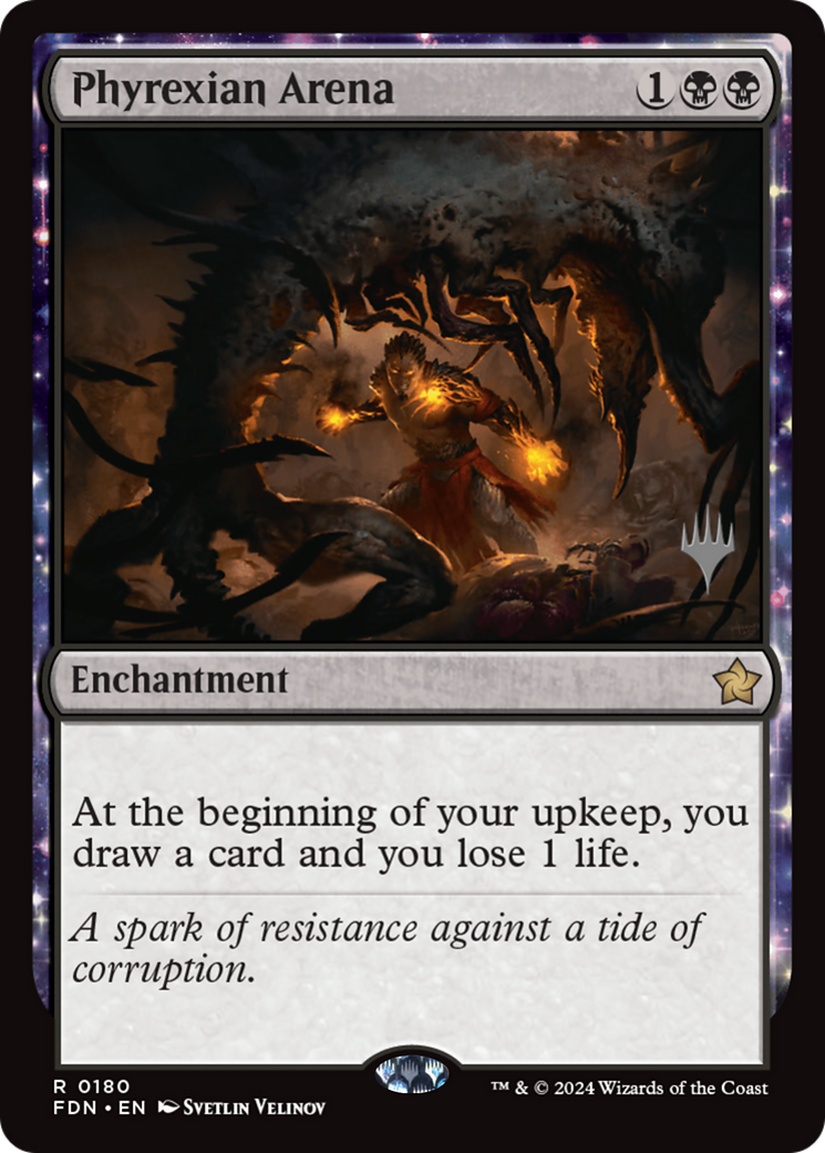 Phyrexian Arena [Foundations Promos] | Cards and Coasters CA