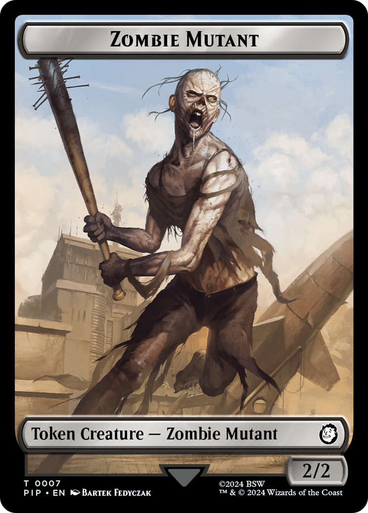 Treasure (0019) // Zombie Mutant Double-Sided Token [Fallout Tokens] | Cards and Coasters CA