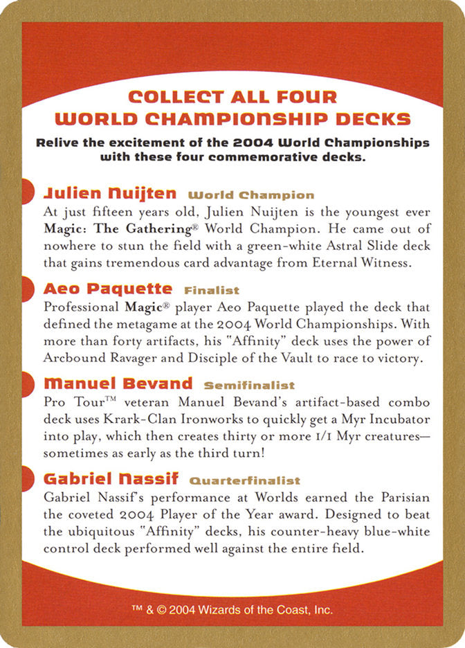 2004 World Championships Ad [World Championship Decks 2004] | Cards and Coasters CA