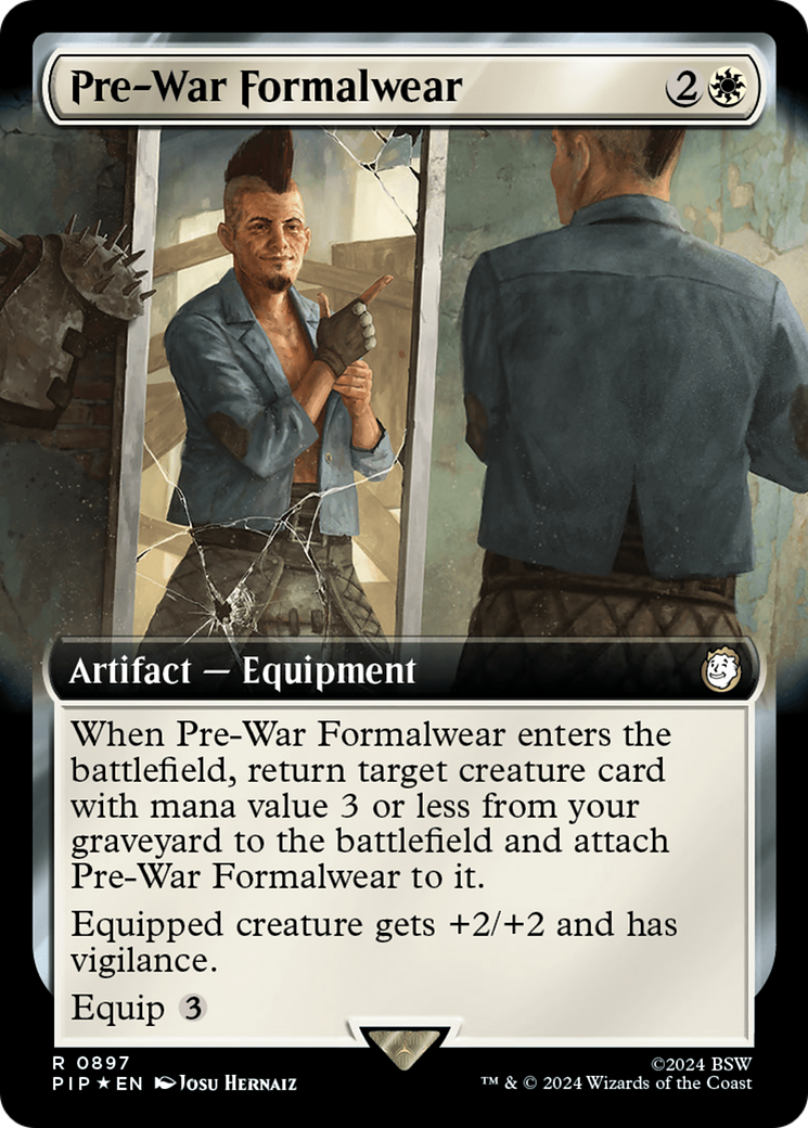 Pre-War Formalwear (Extended Art) (Surge Foil) [Fallout] | Cards and Coasters CA