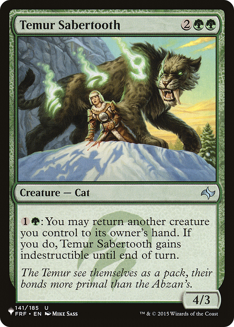 Temur Sabertooth [The List] | Cards and Coasters CA