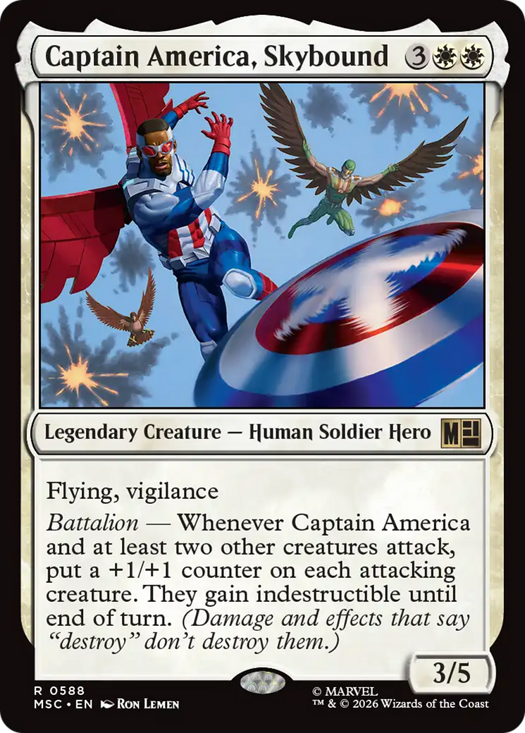 Captain America, Skybound [Marvel Super Heroes Commander] | Cards and Coasters CA
