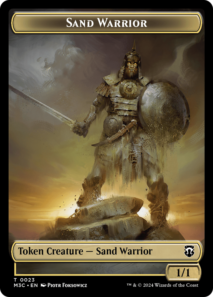 Marit Lage (Ripple Foil) // Sand Warrior Double-Sided Token [Modern Horizons 3 Commander Tokens] | Cards and Coasters CA