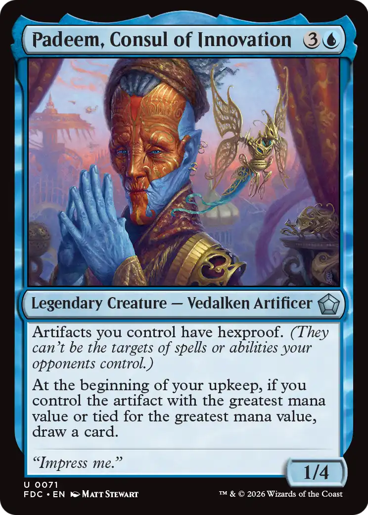 Padeem, Consul of Innovation [Foundations Commander] | Cards and Coasters CA
