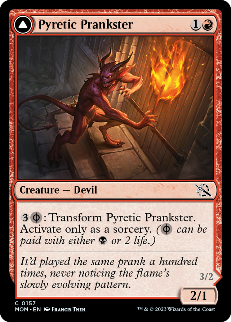 Pyretic Prankster // Glistening Goremonger [March of the Machine] | Cards and Coasters CA