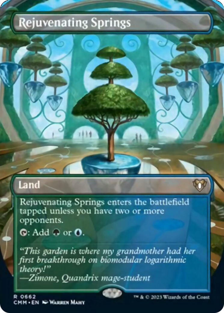 Rejuvenating Springs (Borderless Alternate Art) [Commander Masters] | Cards and Coasters CA