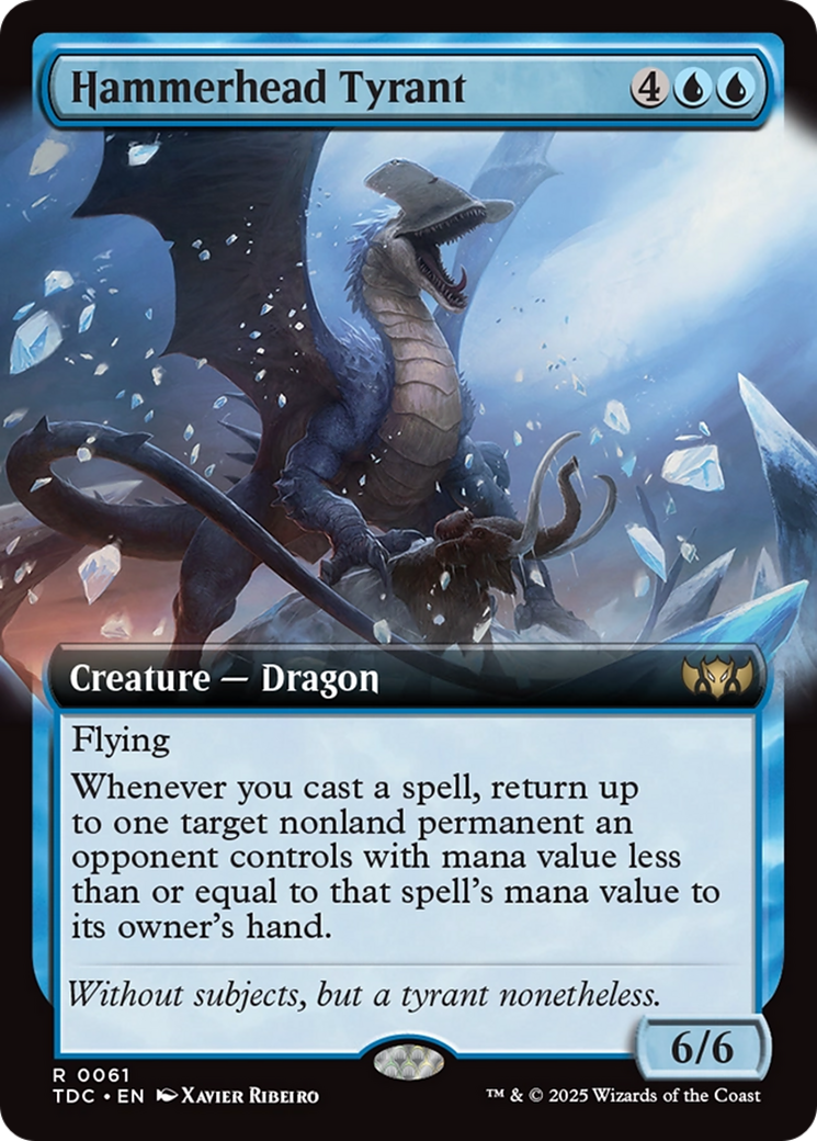 Hammerhead Tyrant (Extended Art) [Tarkir: Dragonstorm Commander] | Cards and Coasters CA