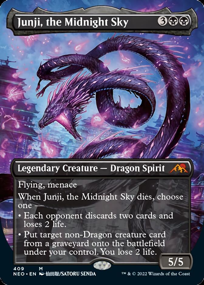 Junji, the Midnight Sky (Borderless Alternate Art) [Kamigawa: Neon Dynasty] | Cards and Coasters CA