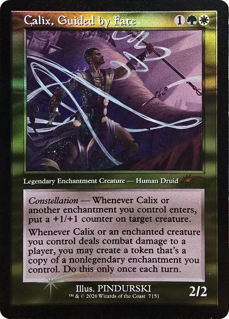 Calix, Guided by Fate (Retro Frame) [Secret Lair Drop Series] | Cards and Coasters CA