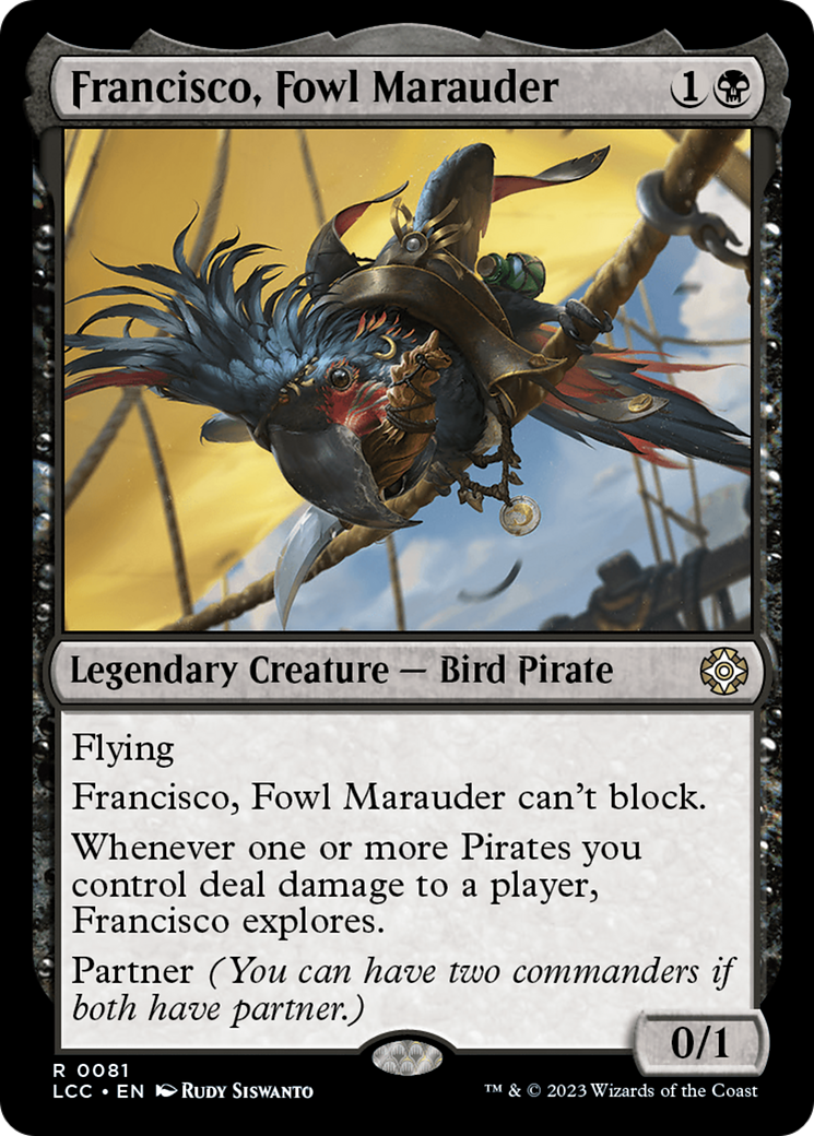 Francisco, Fowl Marauder [The Lost Caverns of Ixalan Commander] | Cards and Coasters CA