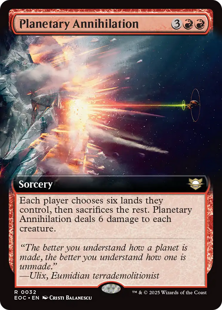 Planetary Annihilation (Extended Art) [Edge of Eternities Commander] | Cards and Coasters CA