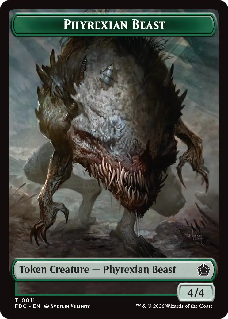 Thopter // Phyrexian Germ Double-Sided Token [Foundations Commander Tokens] | Cards and Coasters CA