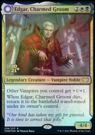 Edgar, Charmed Groom // Edgar Markov's Coffin [Innistrad: Crimson Vow Prerelease Promos] | Cards and Coasters CA