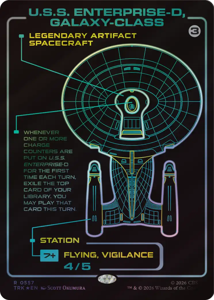 U.S.S. Enterprise-D, Galaxy-Class (Surge Foil) [Star Trek] | Cards and Coasters CA