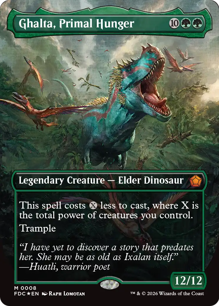 Ghalta, Primal Hunger (Borderless) [Foundations Commander] | Cards and Coasters CA