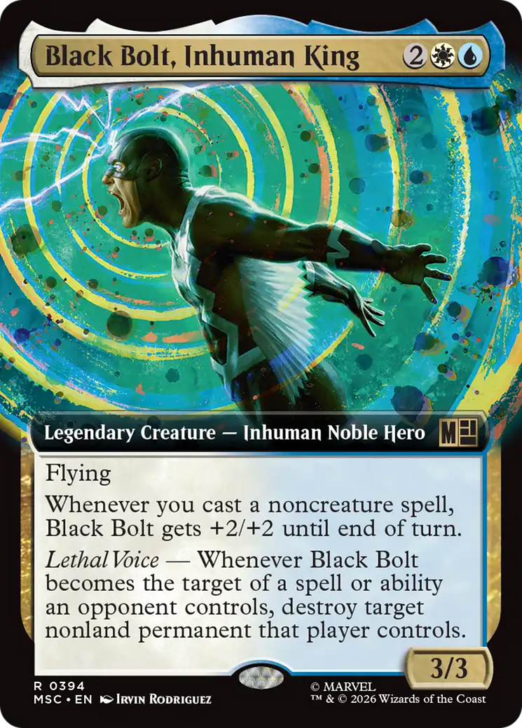 Black Bolt, Inhuman King (Extended Art) [Marvel Super Heroes Commander] | Cards and Coasters CA
