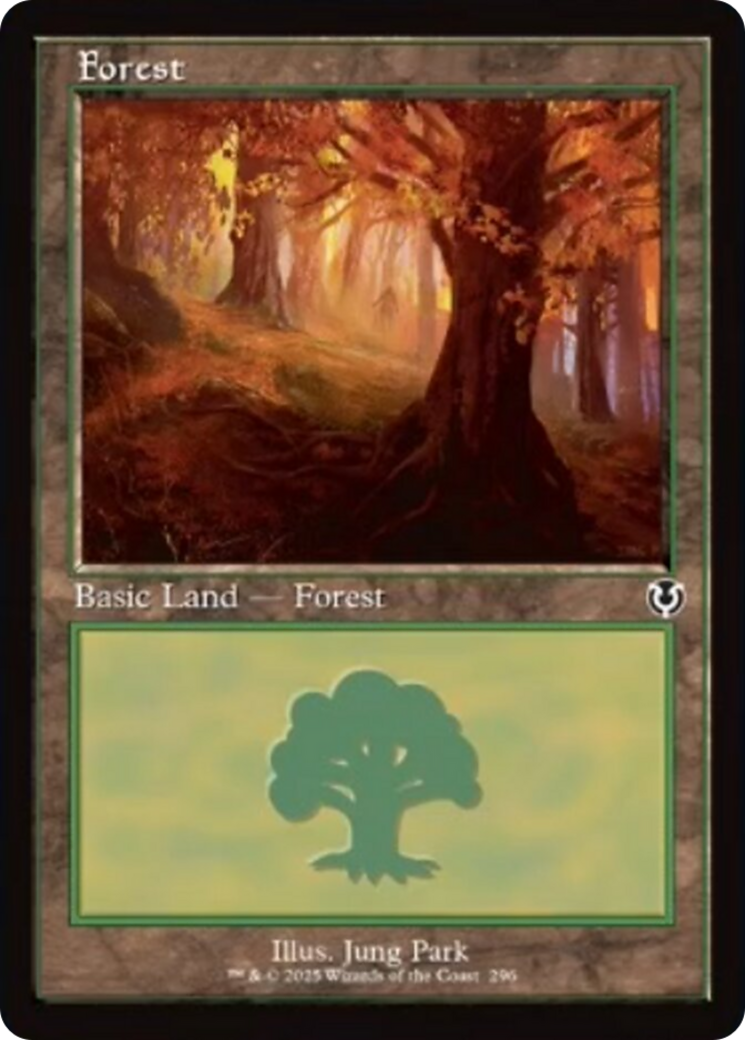 Forest (296) (Retro Frame) [Innistrad Remastered] | Cards and Coasters CA