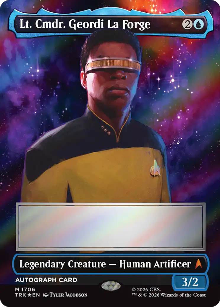 Lt. Cmdr. Geordi La Forge (Borderless) (Signed) [Star Trek] | Cards and Coasters CA