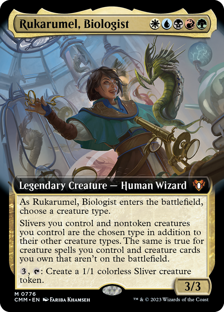 Rukarumel, Biologist (Extended Art) [Commander Masters] | Cards and Coasters CA