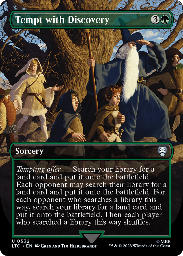 Tempt with Discovery (Borderless) [The Lord of the Rings: Tales of Middle-Earth Commander] | Cards and Coasters CA