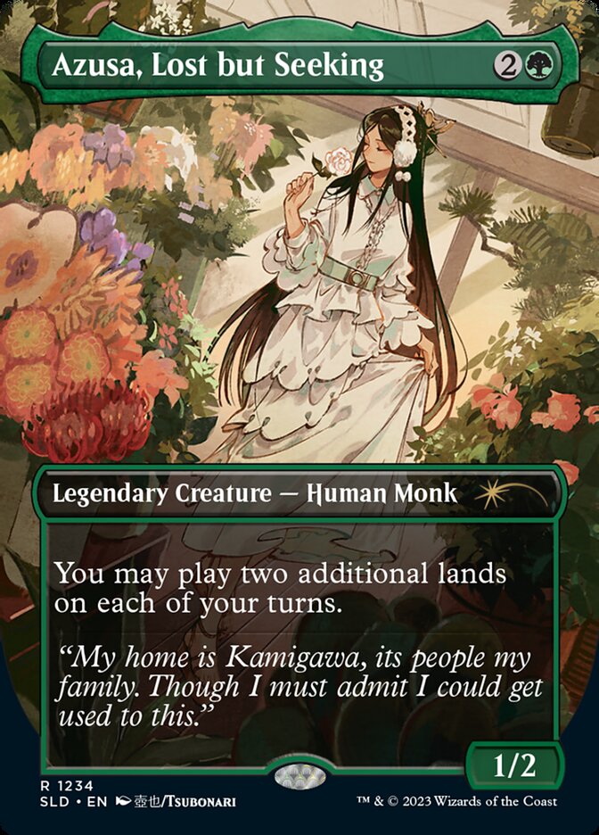 Azusa, Lost but Seeking (Borderless) [Secret Lair Drop Series] | Cards and Coasters CA