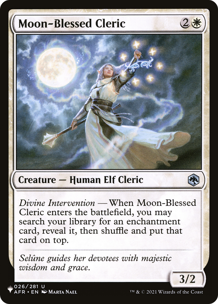 Moon-Blessed Cleric [The List Reprints] | Cards and Coasters CA