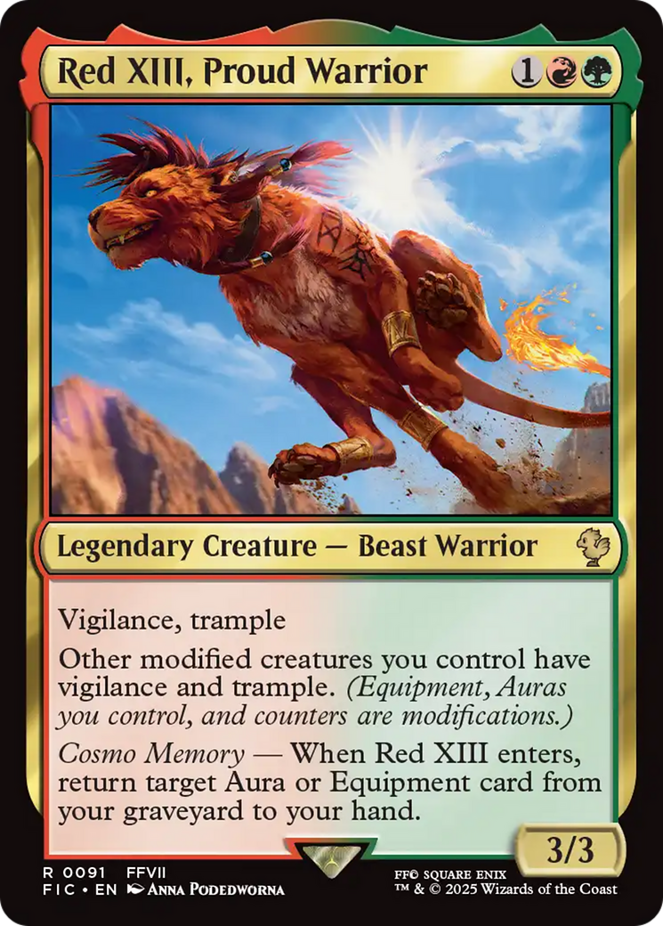 Red XIII, Proud Warrior [FINAL FANTASY Commander] | Cards and Coasters CA