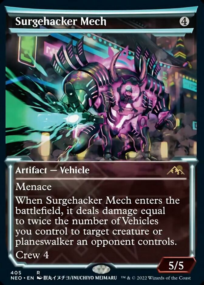 Surgehacker Mech (Showcase Soft Glow) [Kamigawa: Neon Dynasty] | Cards and Coasters CA