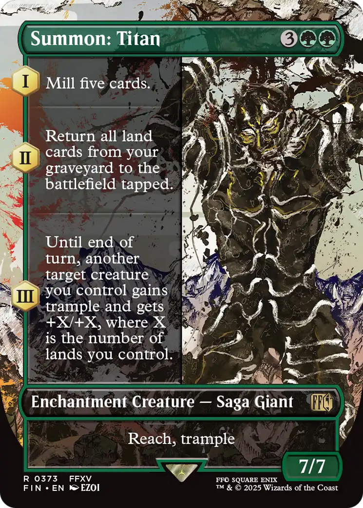 Summon: Titan (Borderless) [FINAL FANTASY] | Cards and Coasters CA
