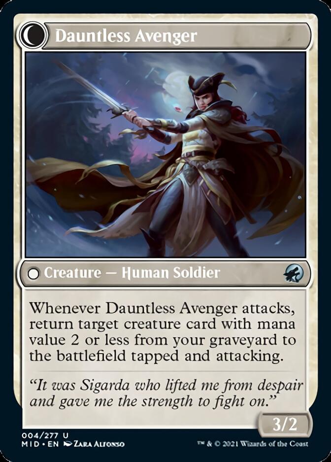 Bereaved Survivor // Dauntless Avenger [Innistrad: Midnight Hunt] | Cards and Coasters CA