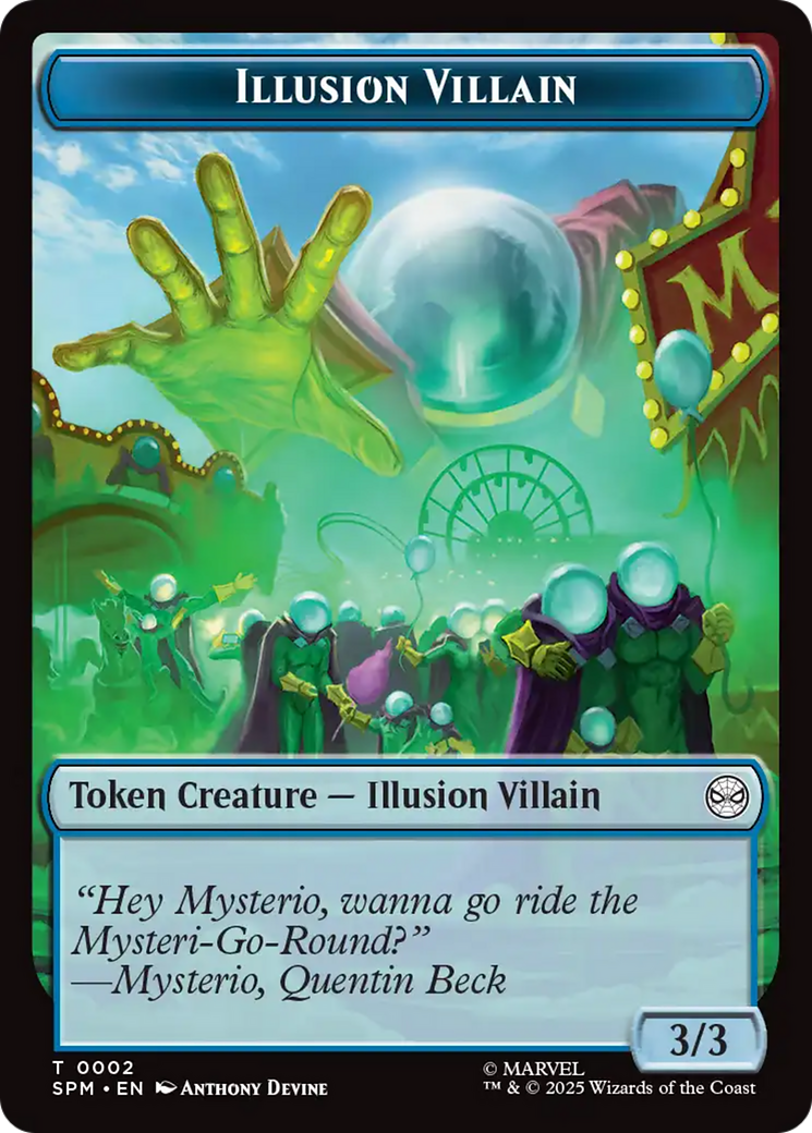 Spider // Illusion Villain Double-Sided Token [Marvel's Spider-Man Tokens] | Cards and Coasters CA