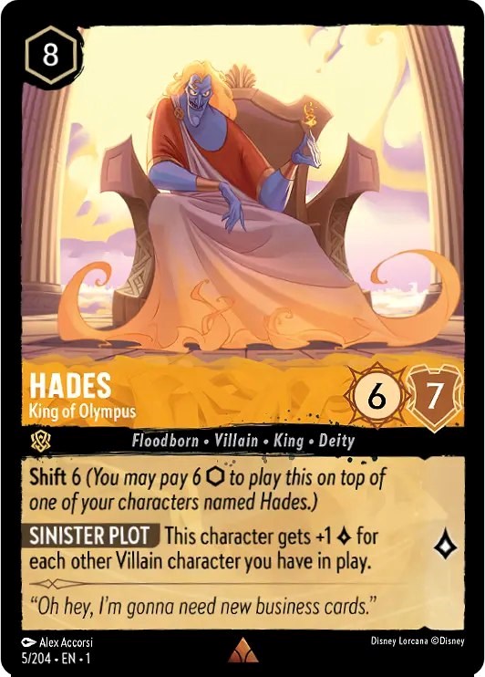 Hades - King of Olympus (Oversized) (5/204) [The First Chapter] | Cards and Coasters CA