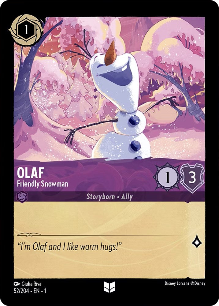 Olaf - Friendly Snowman (52/204) [The First Chapter] | Cards and Coasters CA