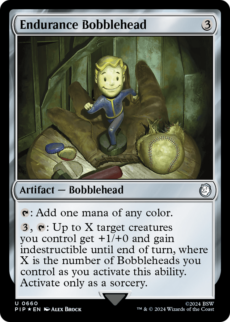 Endurance Bobblehead (Surge Foil) [Fallout] | Cards and Coasters CA