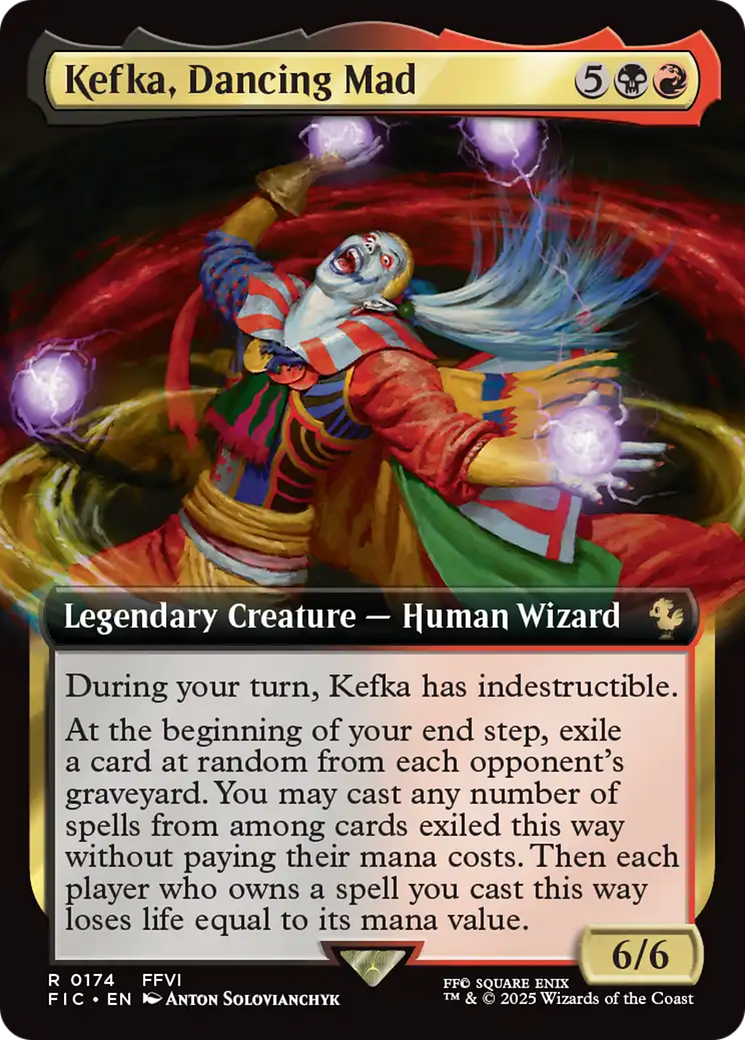 Kefka, Dancing Mad (Extended Art) [FINAL FANTASY Commander] | Cards and Coasters CA