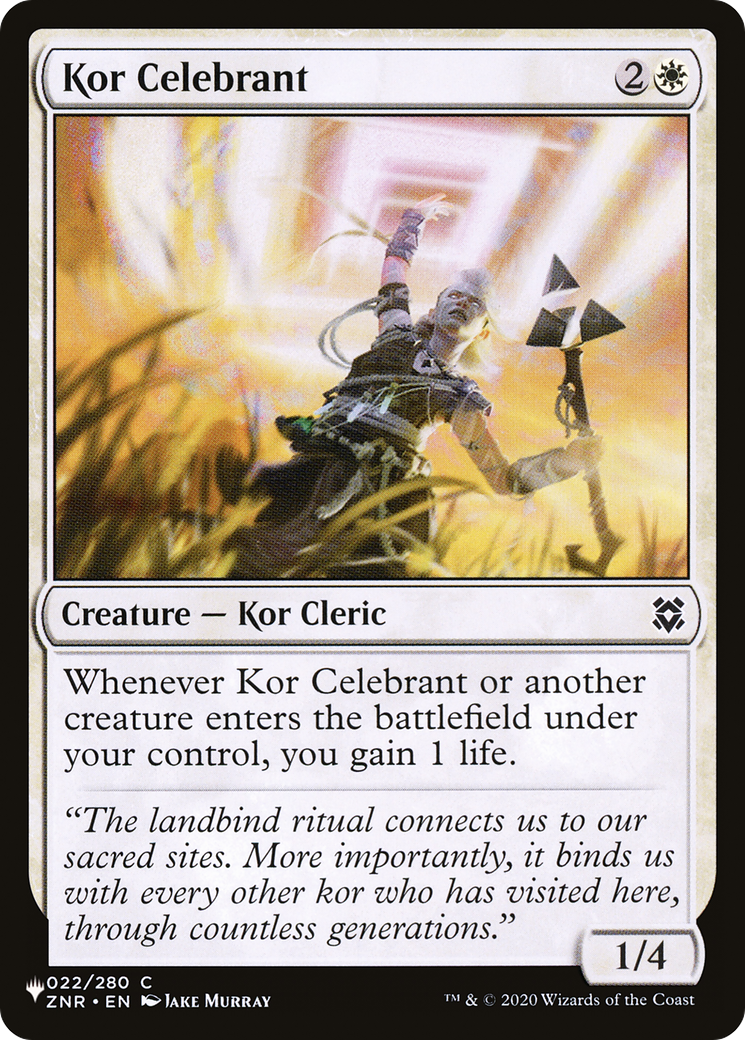 Kor Celebrant [The List Reprints] | Cards and Coasters CA