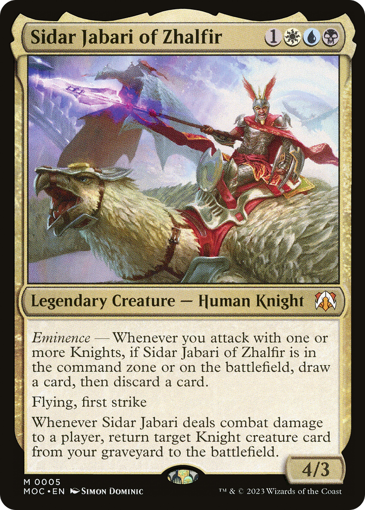 Sidar Jabari of Zhalfir [March of the Machine Commander] | Cards and Coasters CA