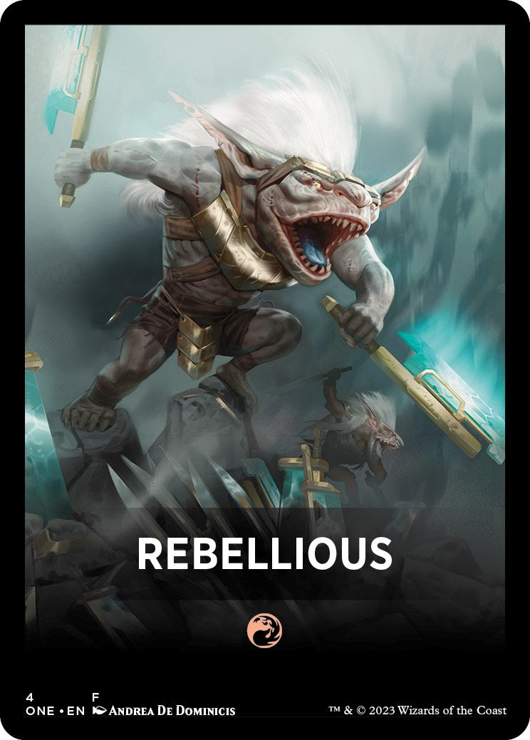 Rebellious Theme Card [Phyrexia: All Will Be One Tokens] | Cards and Coasters CA