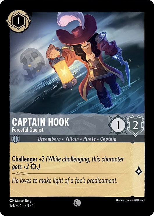 Captain Hook - Forceful Duelist (174/204) [The First Chapter] | Cards and Coasters CA