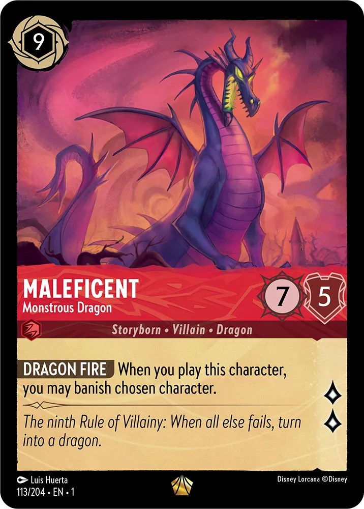 Maleficent - Monstrous Dragon (113/204) [The First Chapter] | Cards and Coasters CA