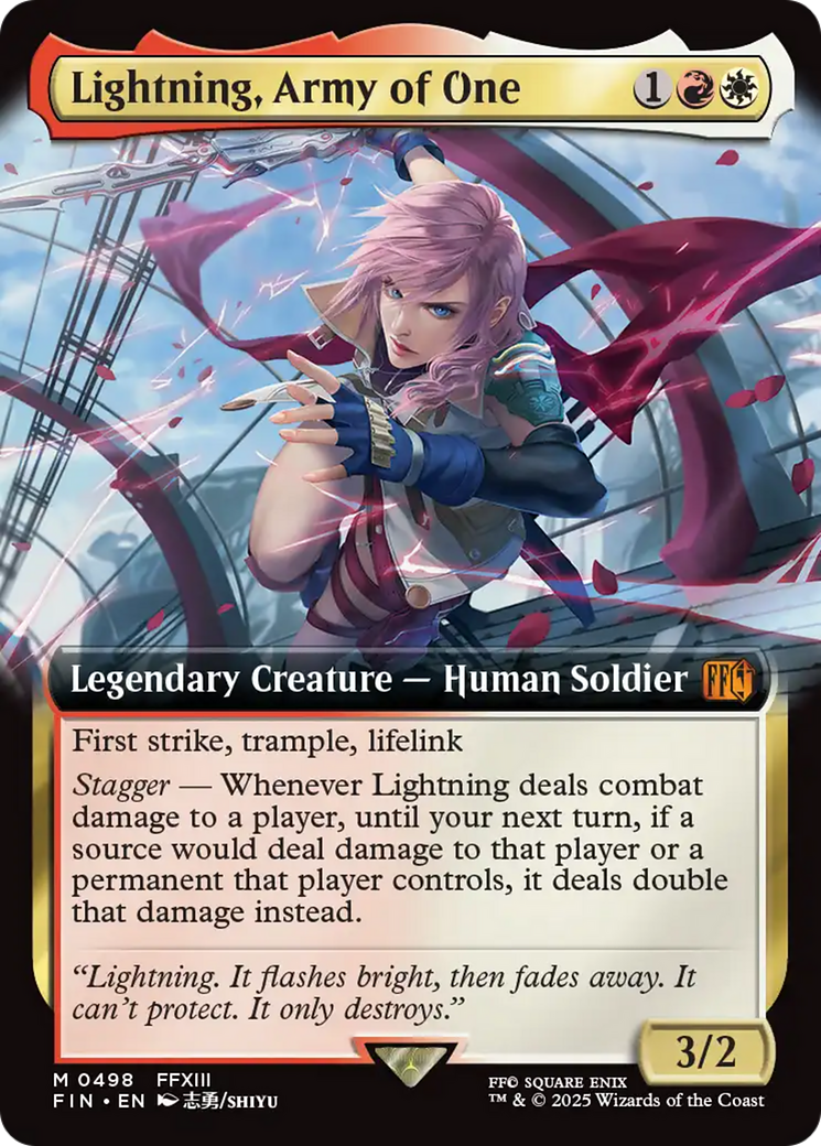 Lightning, Army of One (Extended Art) [FINAL FANTASY] | Cards and Coasters CA