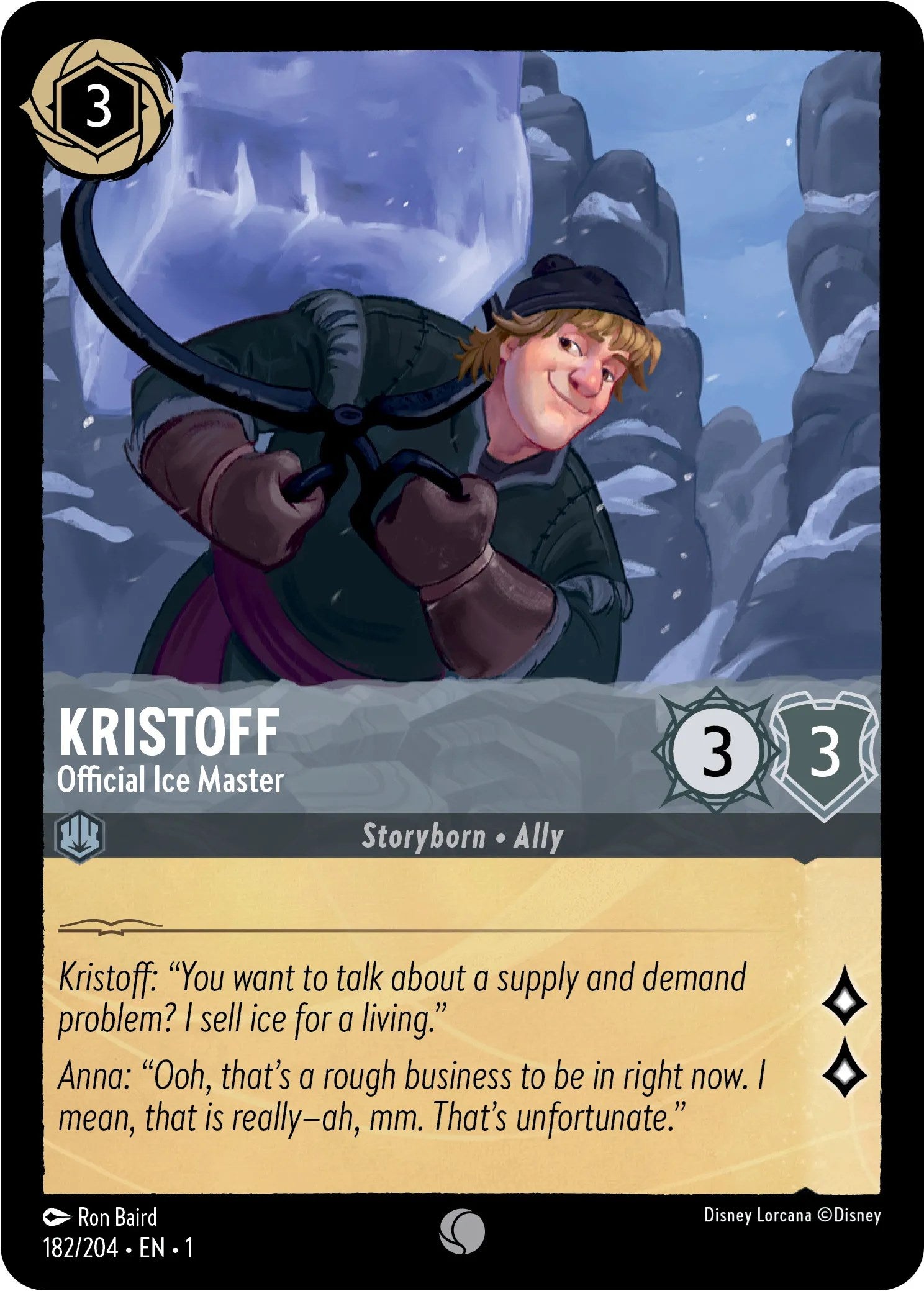 Kristoff - Official Ice Master (182/204) [The First Chapter] | Cards and Coasters CA