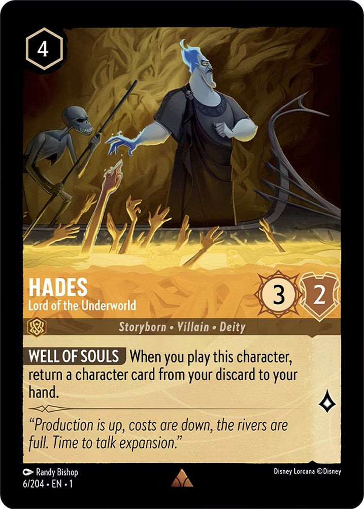 Hades - Lord of the Underworld (6/204) [The First Chapter] | Cards and Coasters CA