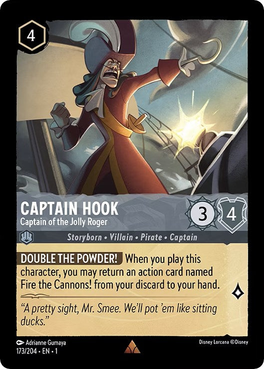 Captain Hook - Captain of the Jolly Roger (173/204) [The First Chapter] | Cards and Coasters CA