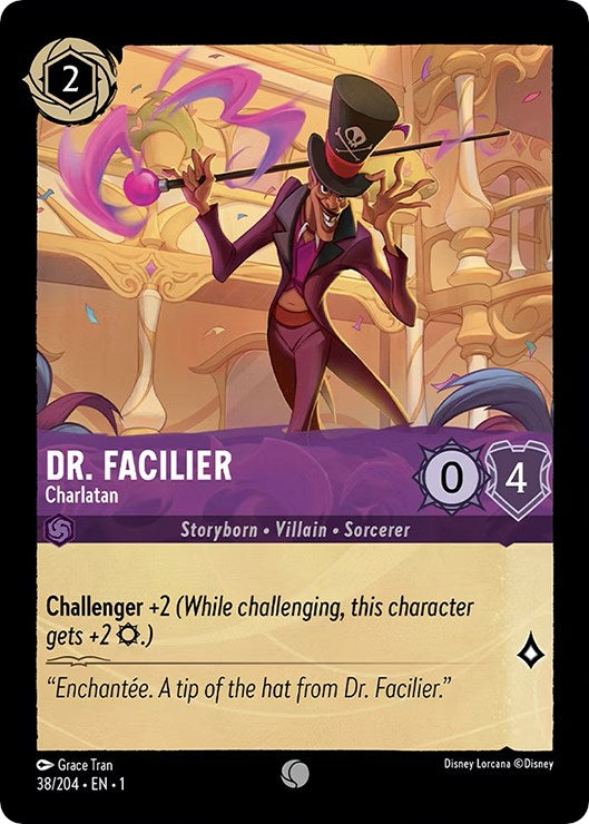 Dr. Facilier - Charlatan (38/204) [The First Chapter] | Cards and Coasters CA