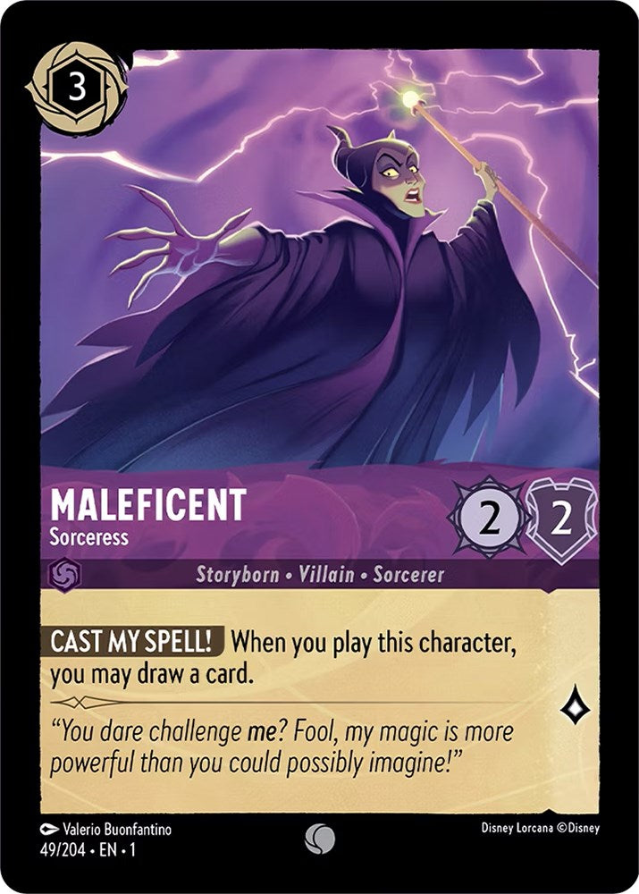 Maleficent - Sorceress (49/204) [The First Chapter] | Cards and Coasters CA