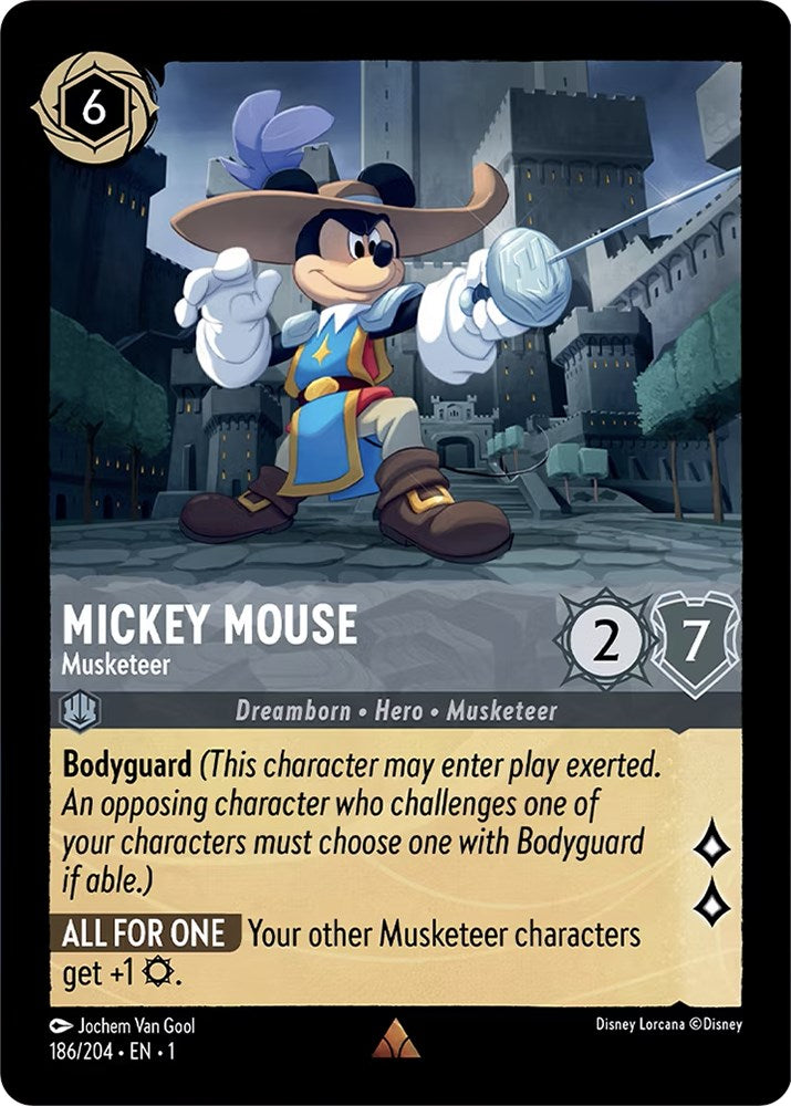 Mickey Mouse - Musketeer (186/204) [The First Chapter] | Cards and Coasters CA