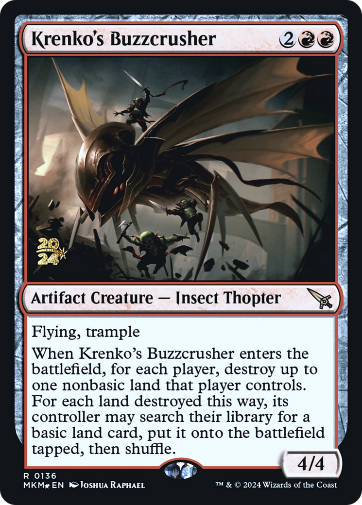 Krenko's Buzzcrusher [Murders at Karlov Manor Prerelease Promos] | Cards and Coasters CA