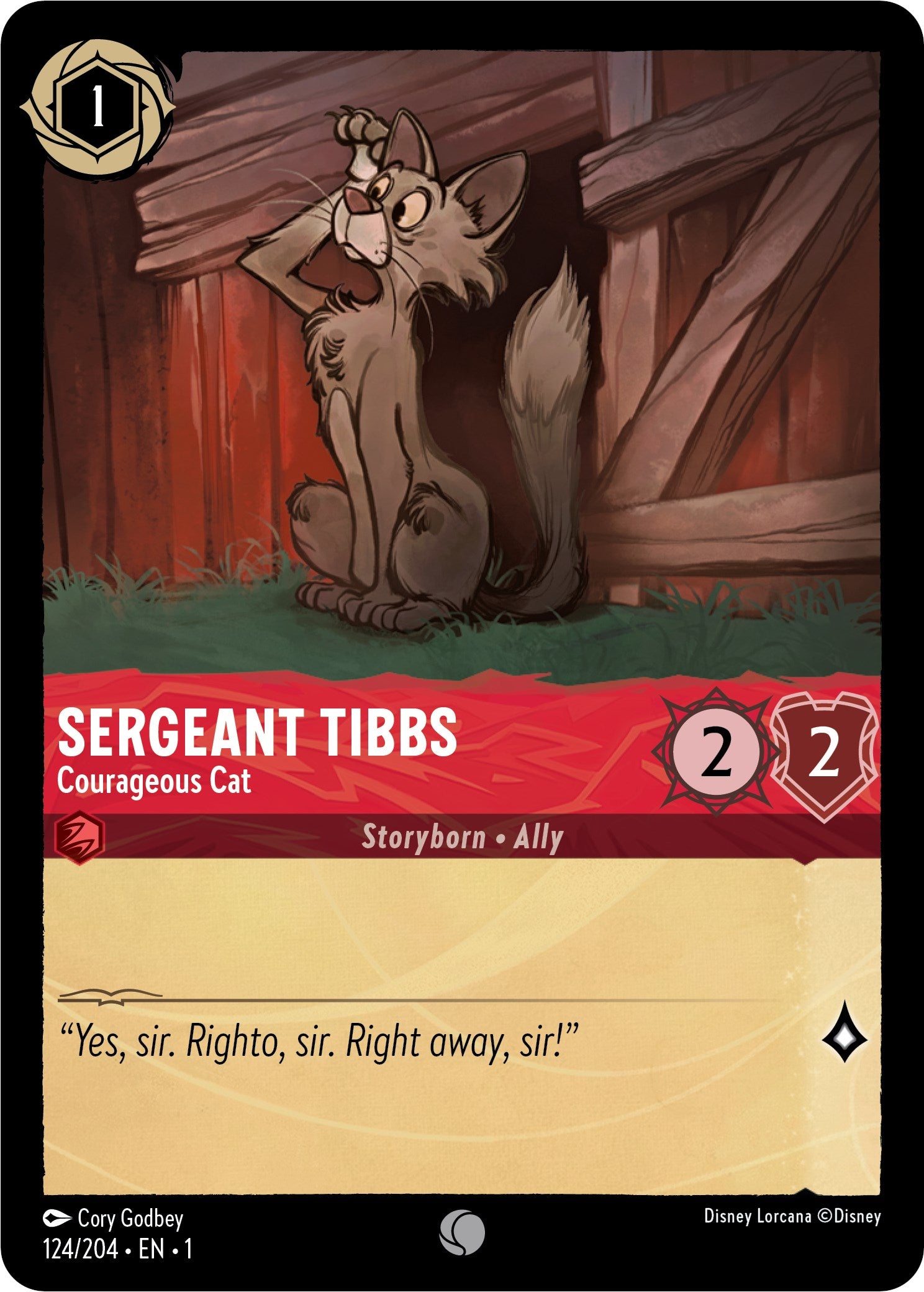 Sergeant Tibbs - Courageous Cat (124/204) [The First Chapter] | Cards and Coasters CA